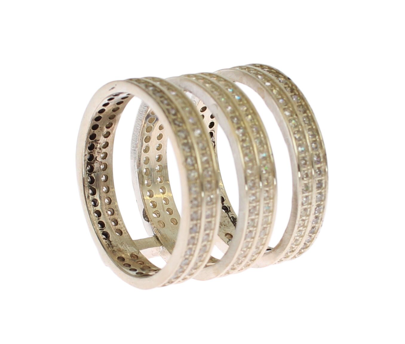 Statement-Ring aus Silber mit Kristallen