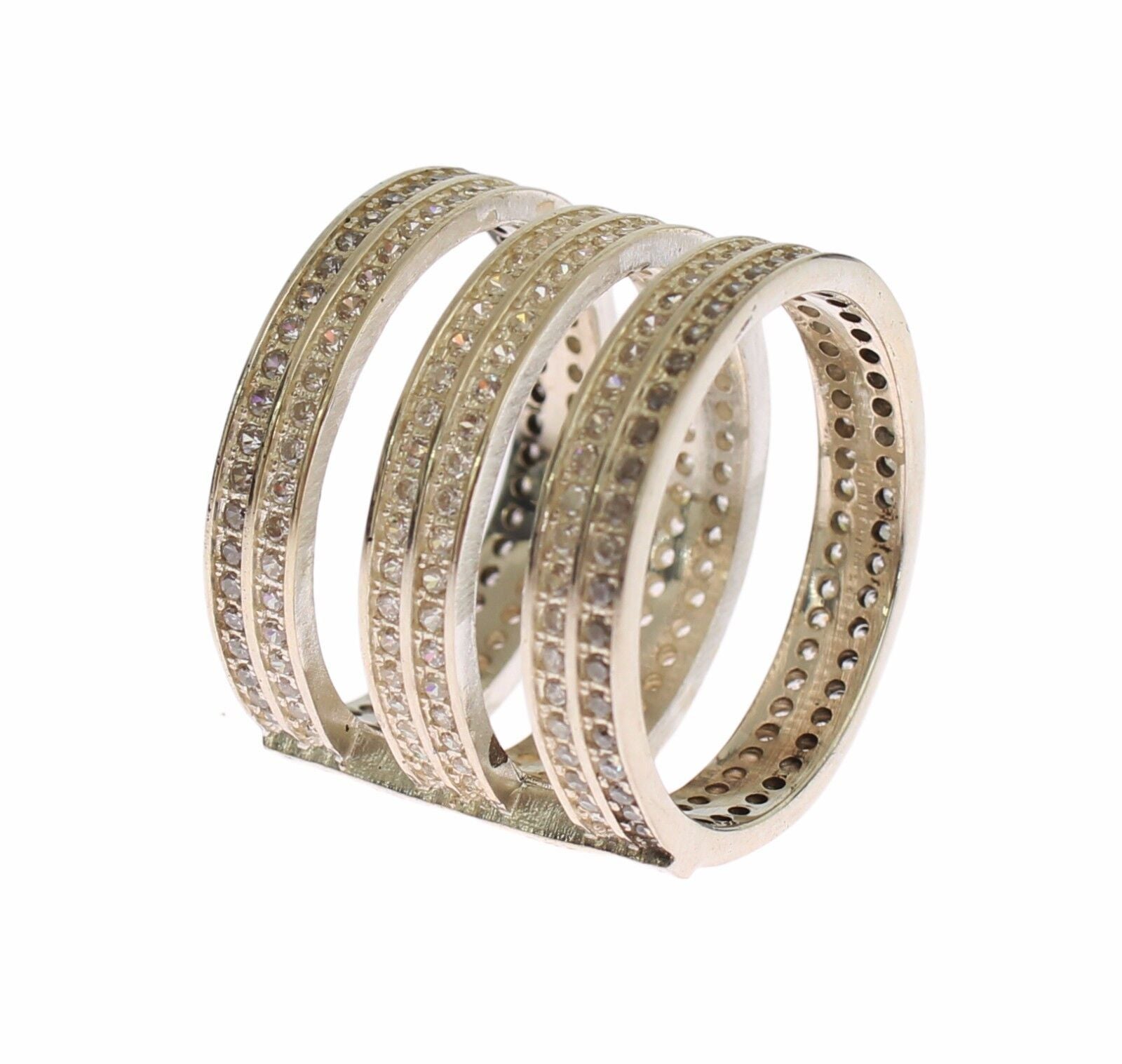 Statement-Ring aus Silber mit Kristallen