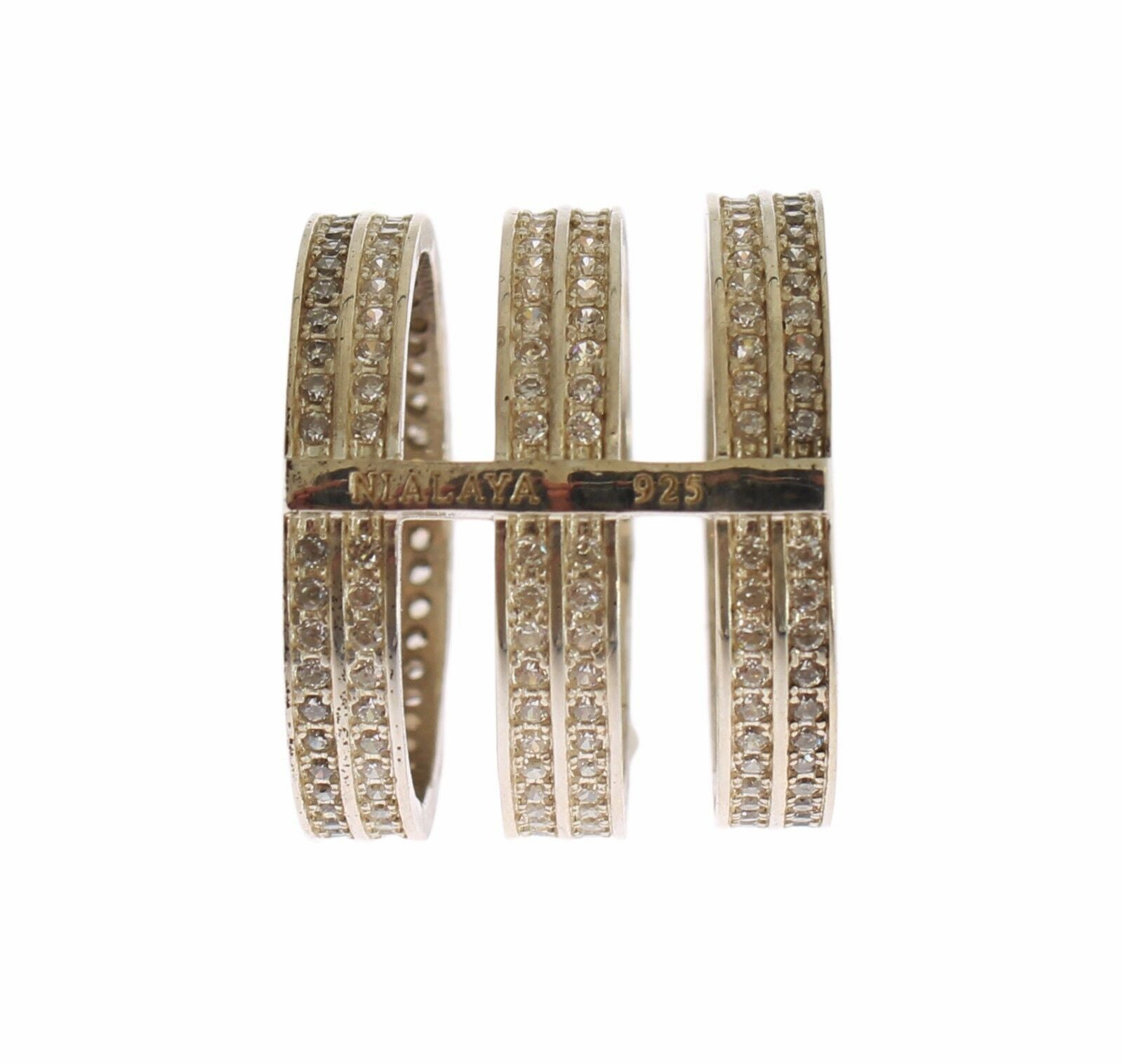 Statement-Ring aus Silber mit Kristallen