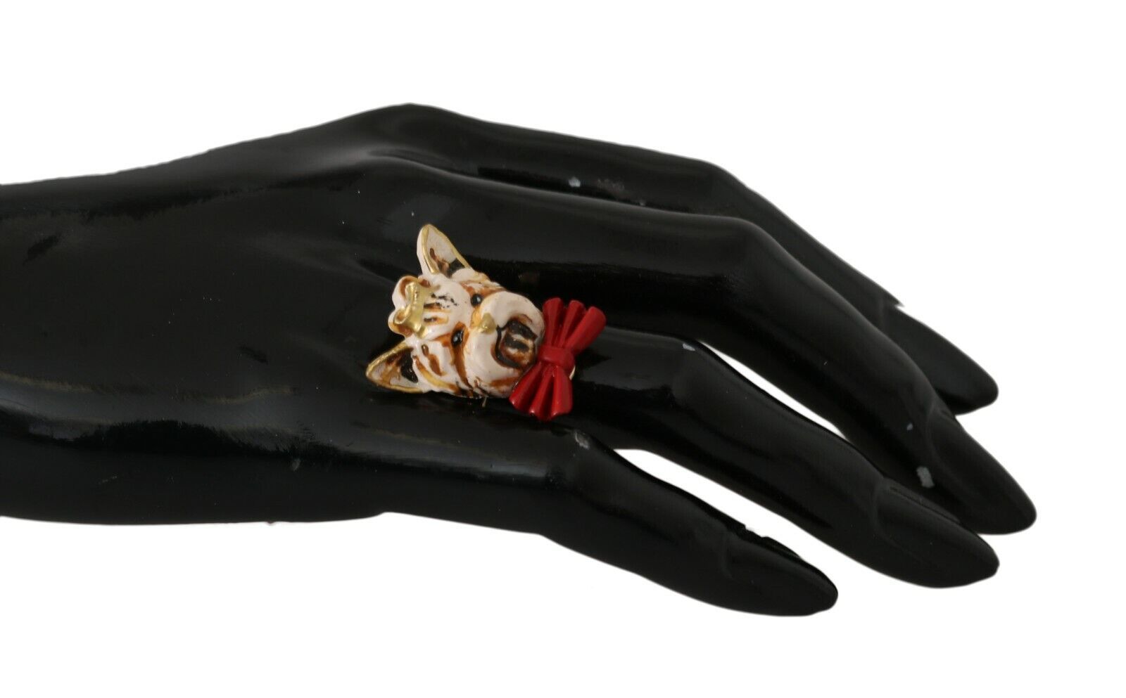 Elegante anello color oro ispirato ai cani