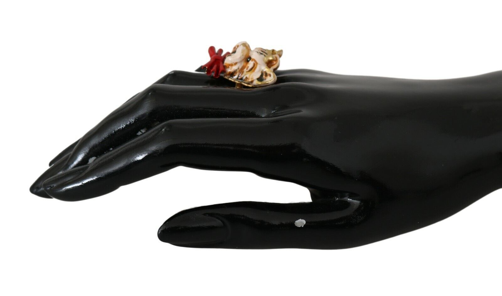Elegante anello color oro ispirato ai cani