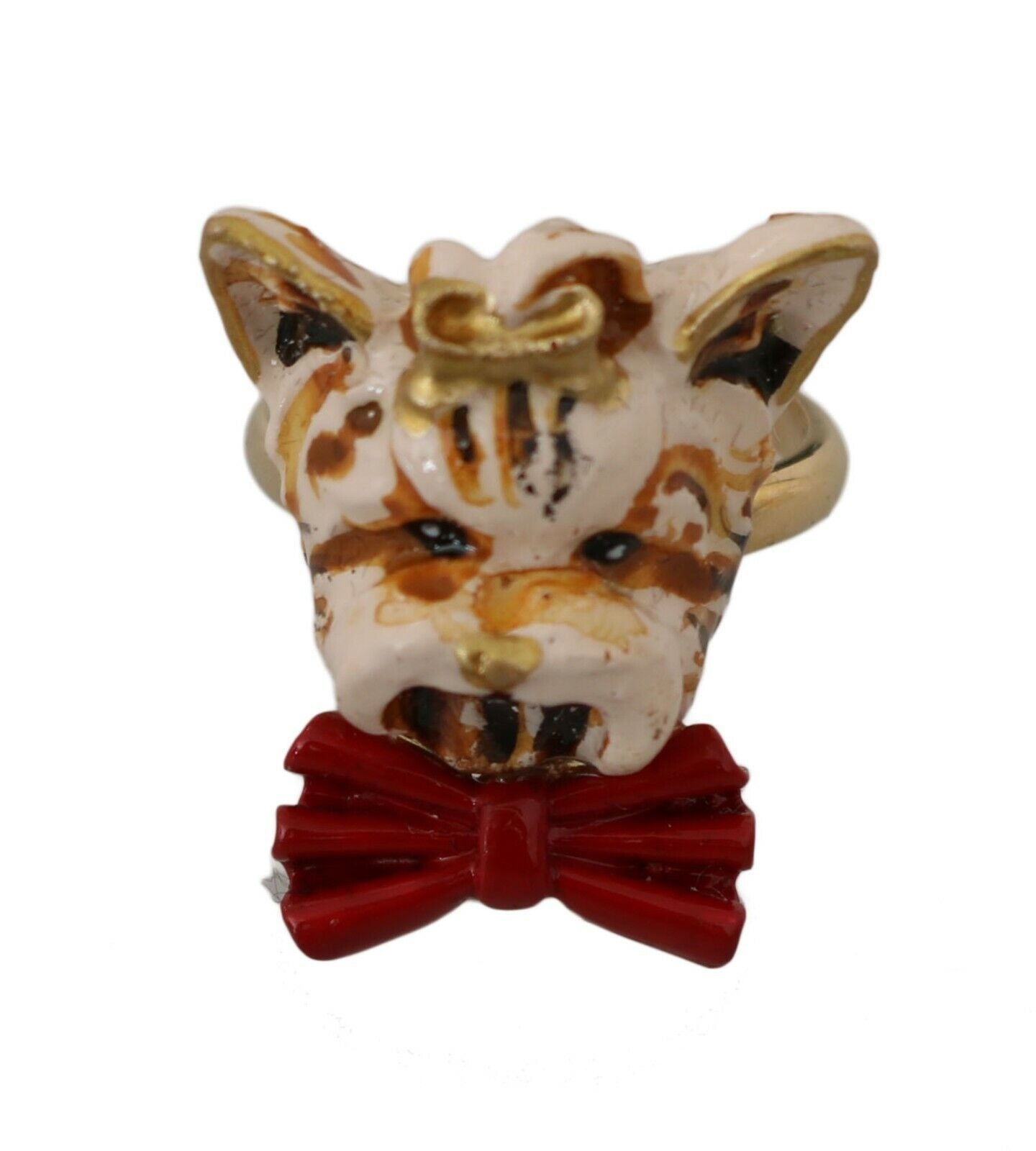 Elegante anello color oro ispirato ai cani