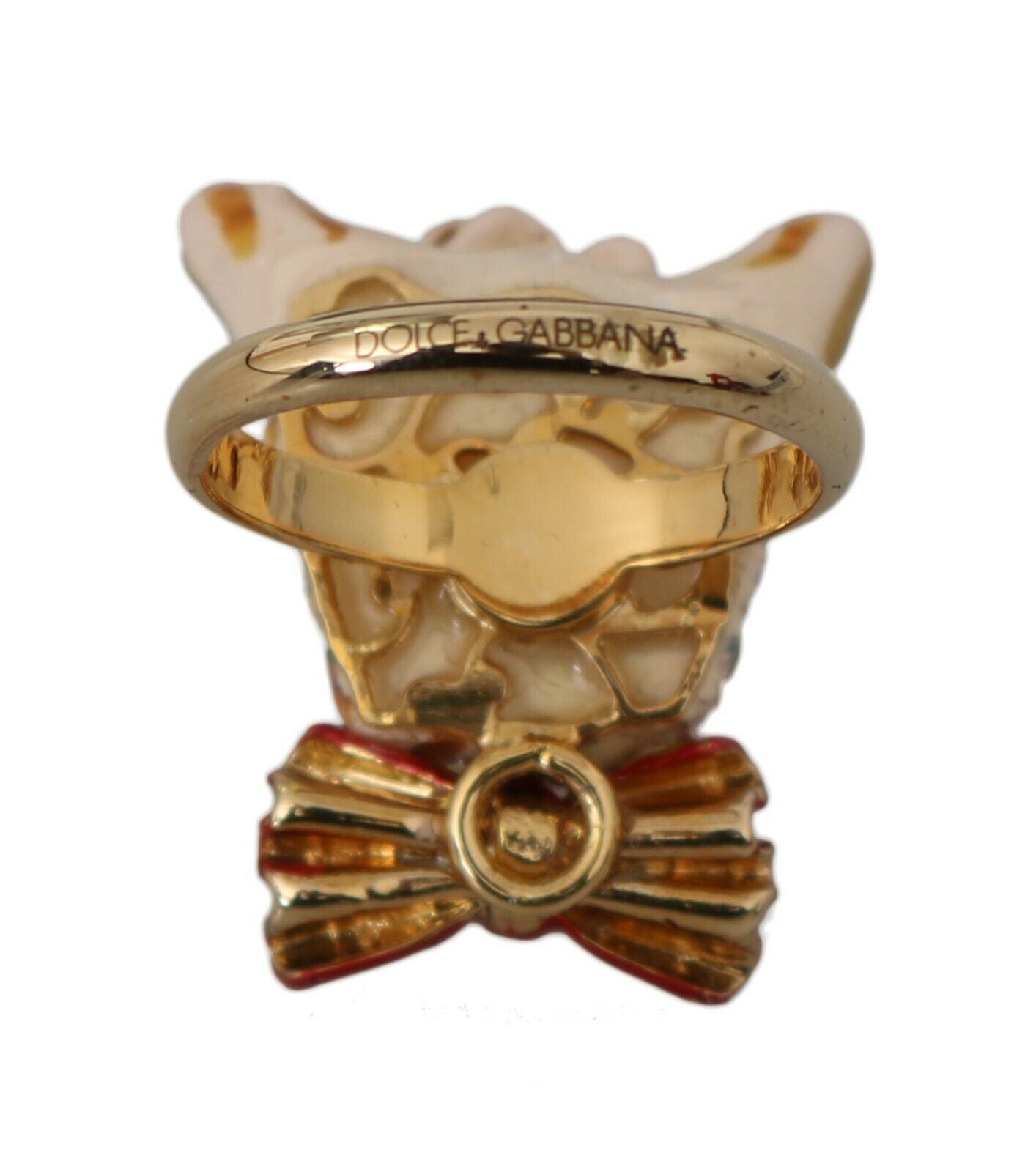 Elegante anello color oro ispirato ai cani