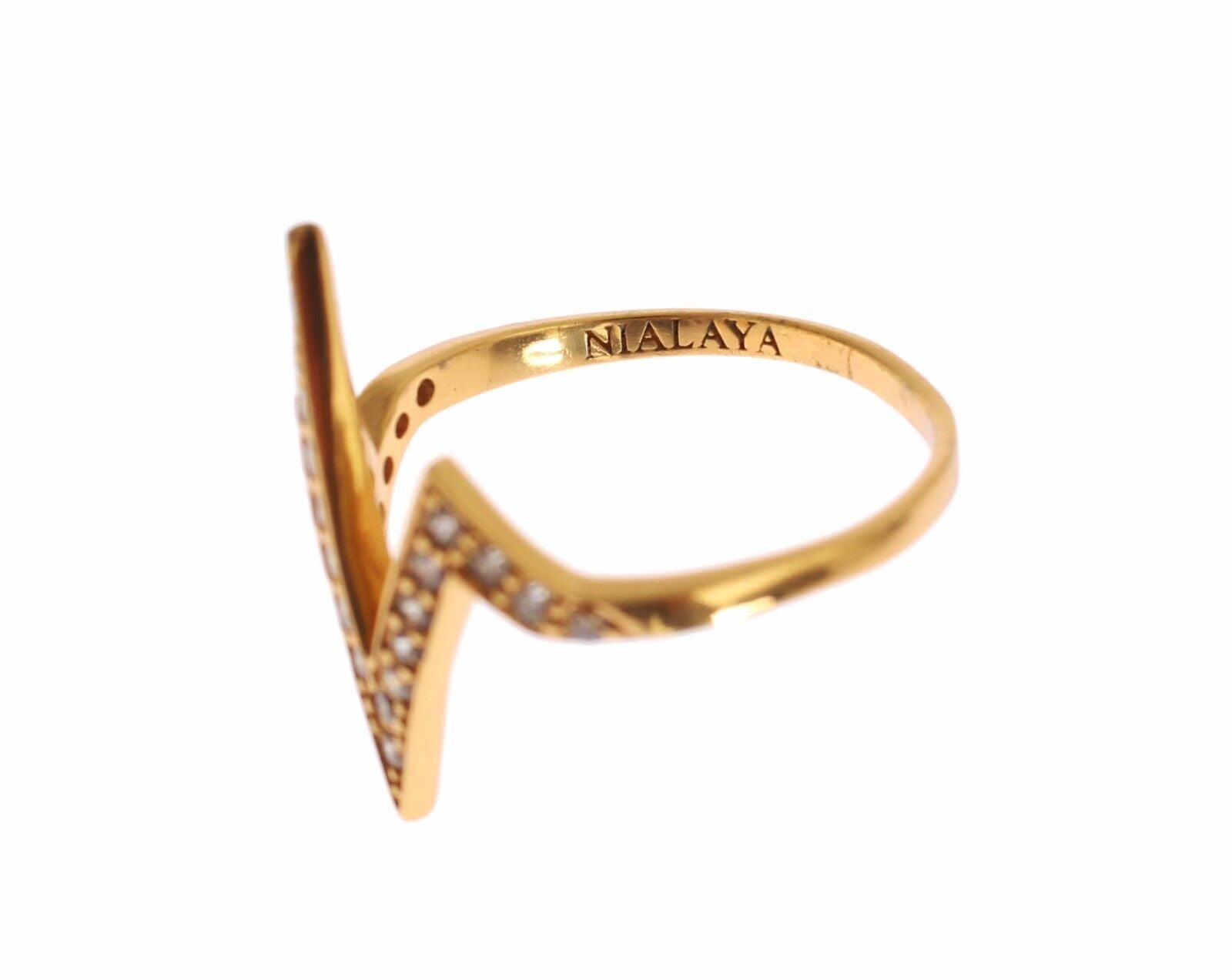 Anello glamour in argento sterling placcato oro