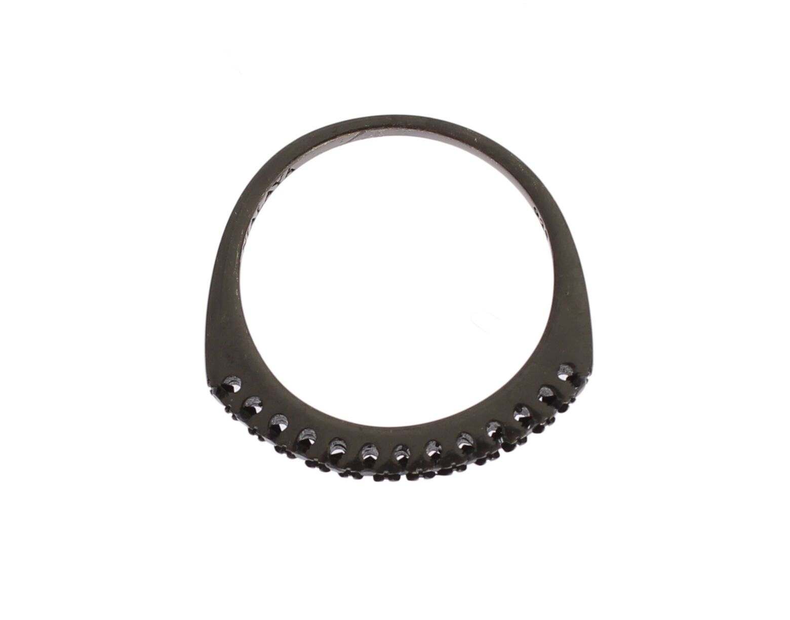 Elegante anello in argento sterling con cristallo nero