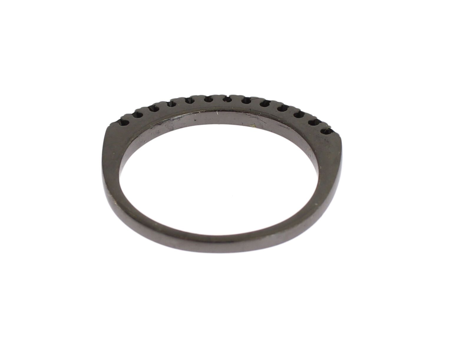 Elegante anello in argento sterling con cristallo nero