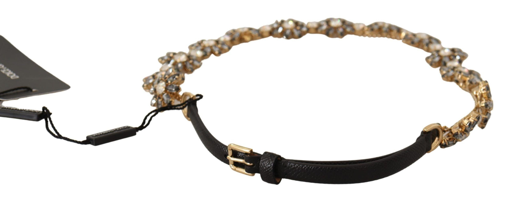 Eleganter Ledergürtel mit Kristall-Daisy-Chain