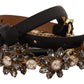 Elegant Crystal Daisy Chain Leather Belt