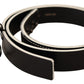 Chic Black Leather Fashion Belt with White Accents