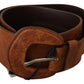 Elegant Brown Leather Fashion Belt