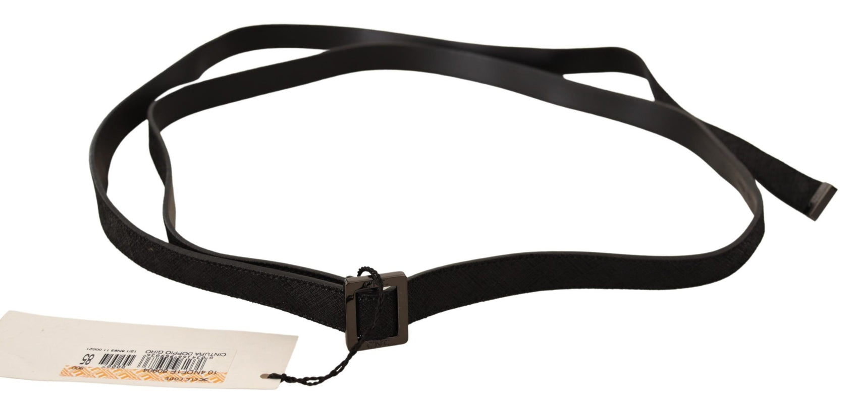 Schicker schwarzer Leder-Modegürtel mit Metallschnalle