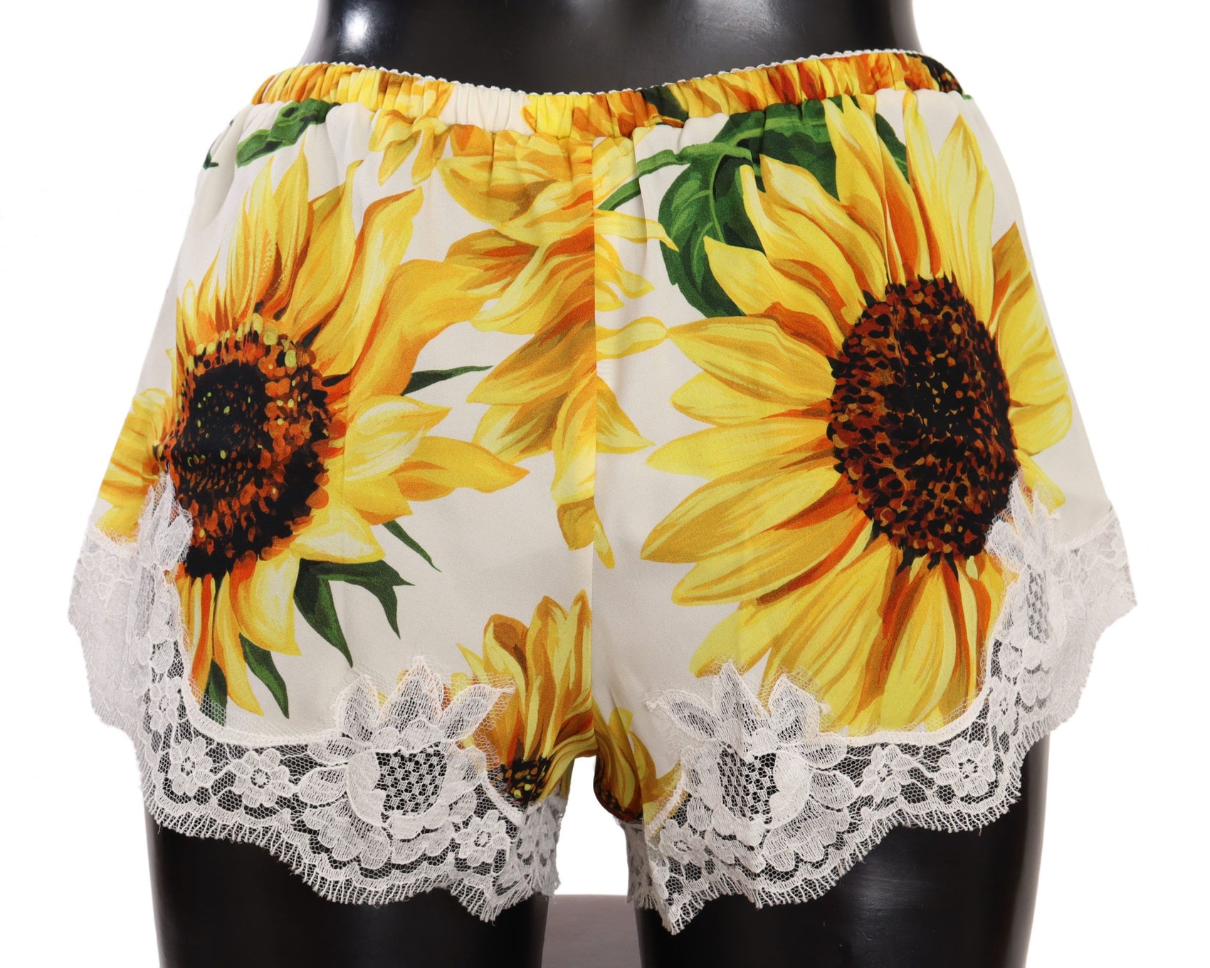 Dessous-Shorts mit Sonnenblumenspitze – Seidenmischung