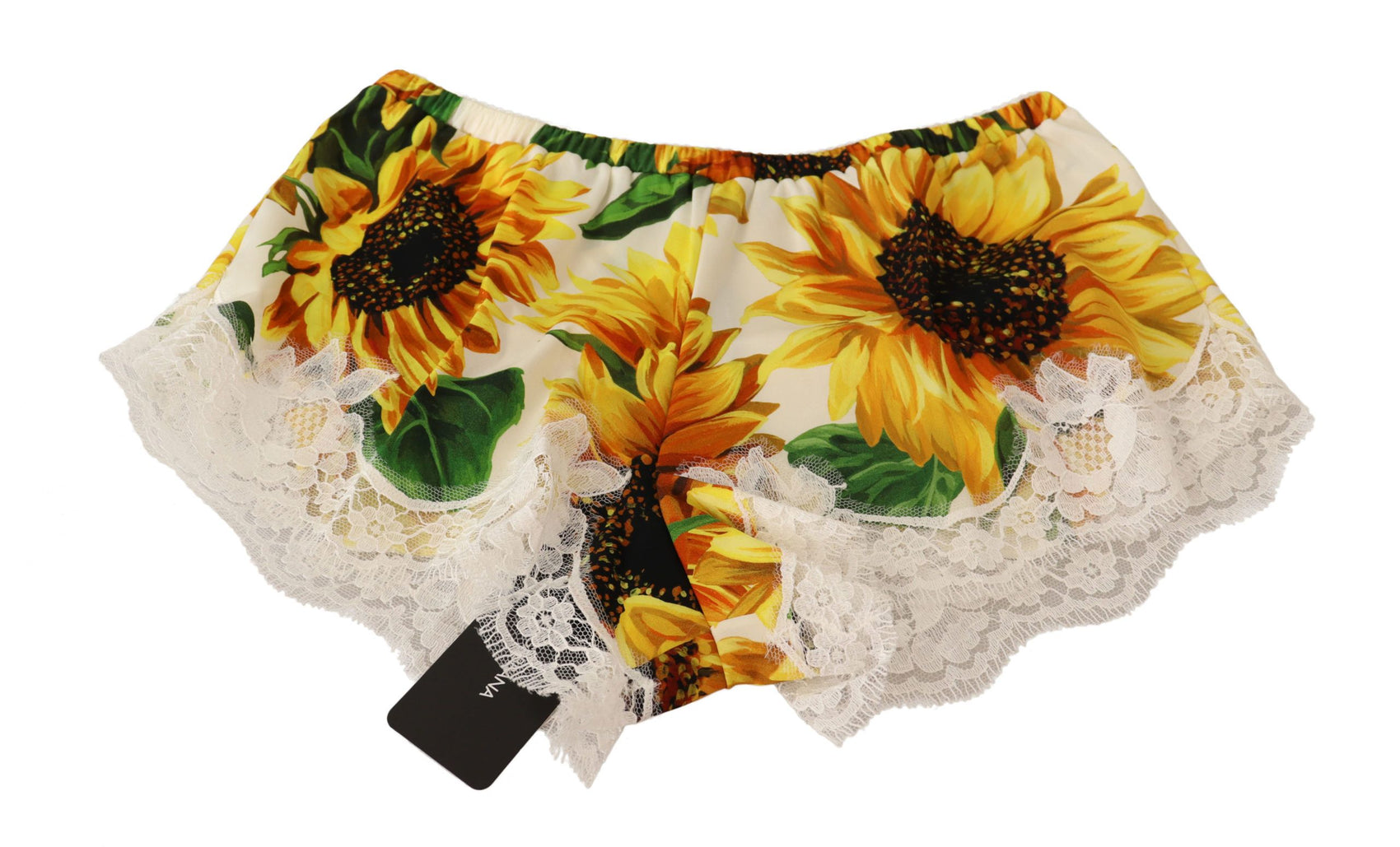 Dessous-Shorts mit Sonnenblumenspitze – Seidenmischung