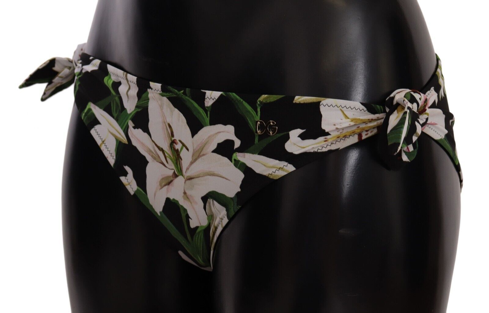 Slip bikini elegante con stampa a giglio