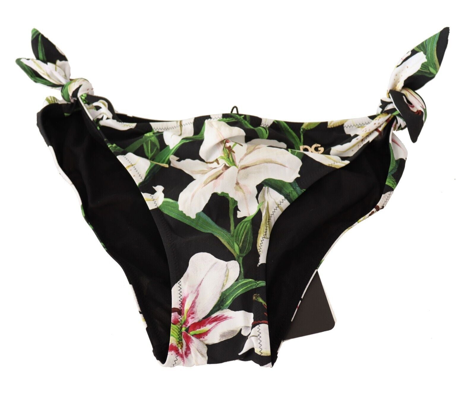 Slip bikini elegante con stampa a giglio