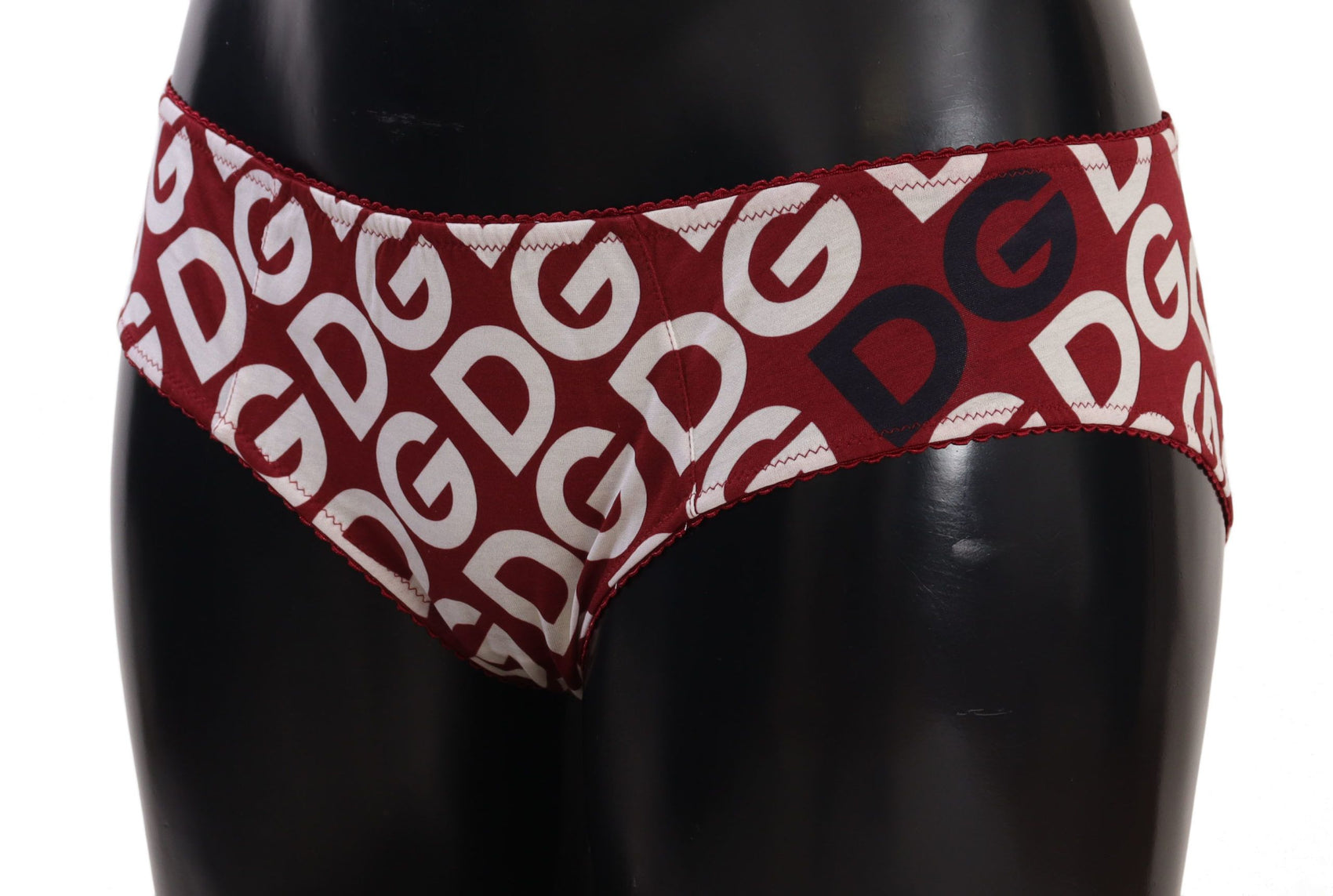 Slip da bagno con logo bianco bordeaux chic