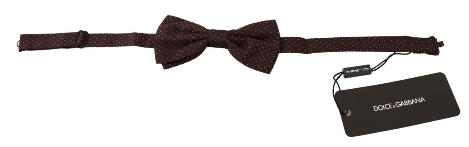 Elegante papillon in seta con motivo a pois marrone