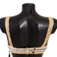 Top corto all'uncinetto beige chic