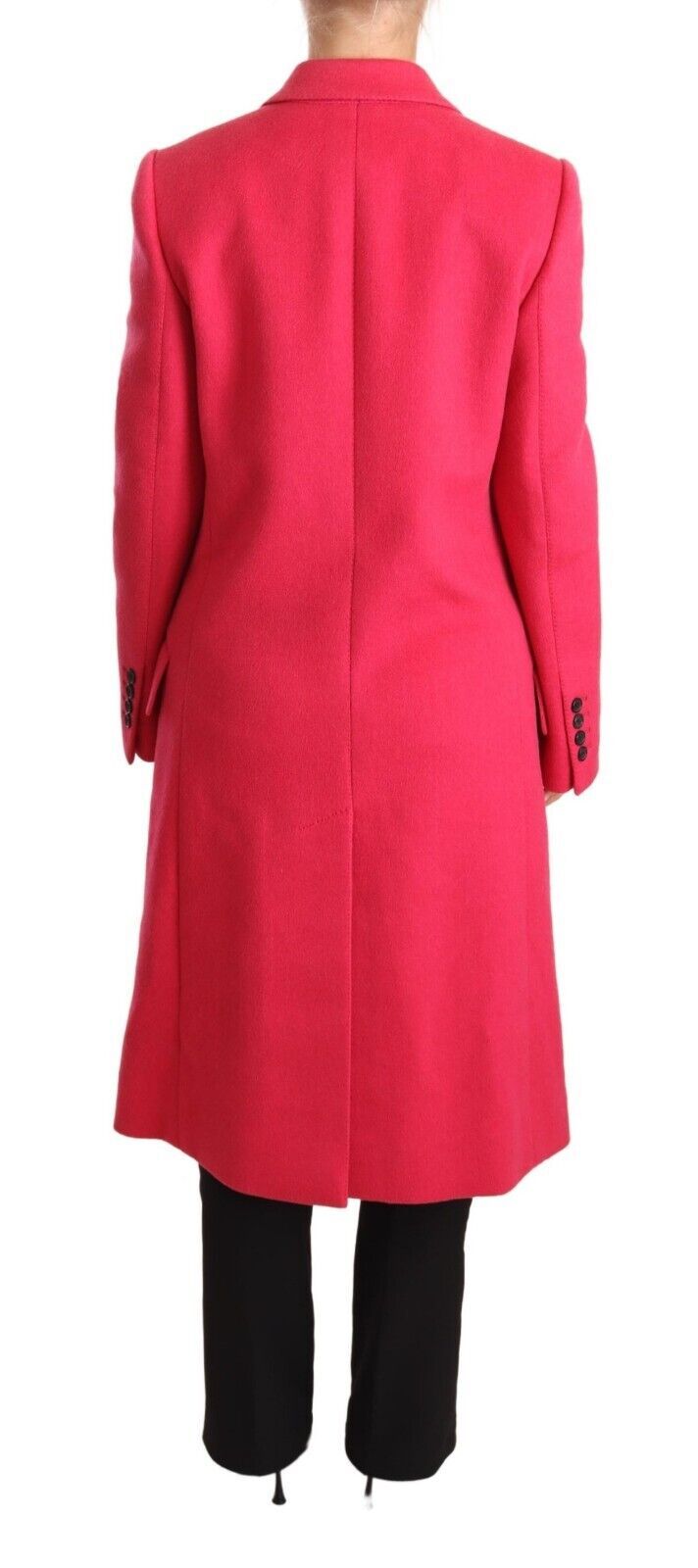 Elegante cappotto rosa in lana e cashmere