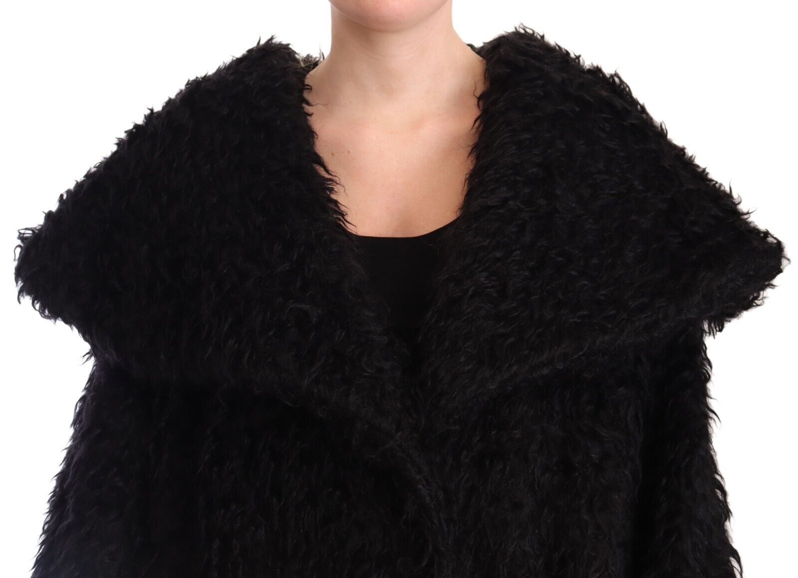 Giacca trench con mantello in pelliccia da passerella elegante