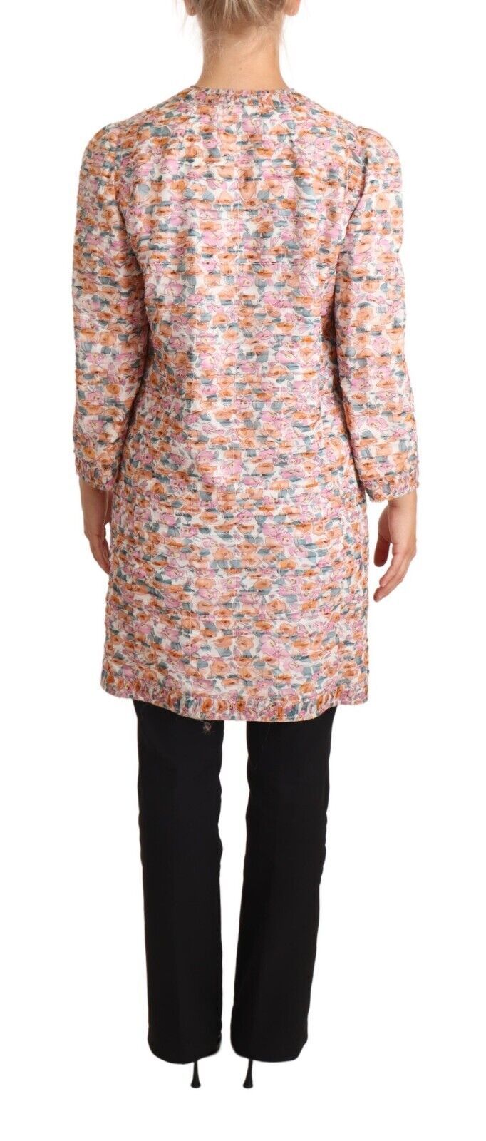 Elegante trench in seta floreale