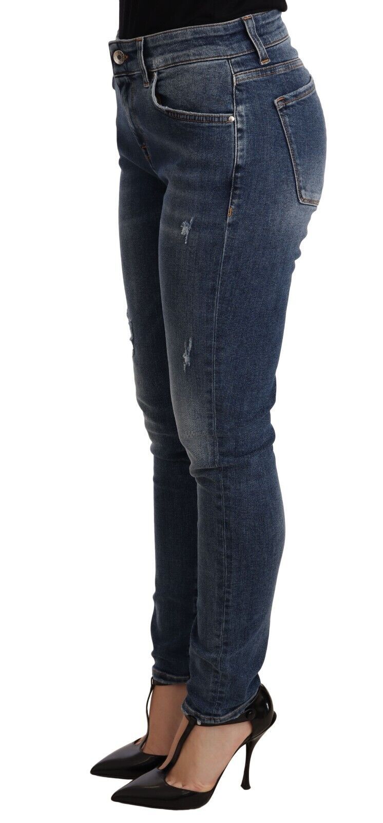 Eleganti jeans skinny slim fit effetto used