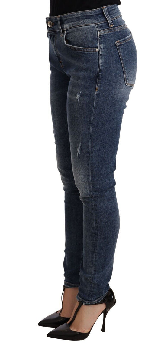 Eleganti jeans skinny slim fit effetto used