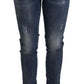 Eleganti jeans skinny slim fit effetto used