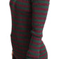 Eleganter Pullover mit Rundhalsausschnitt und Streifen in Kastanienbraun und Grün