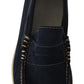 Chic Suede Blue Moccasins for Men