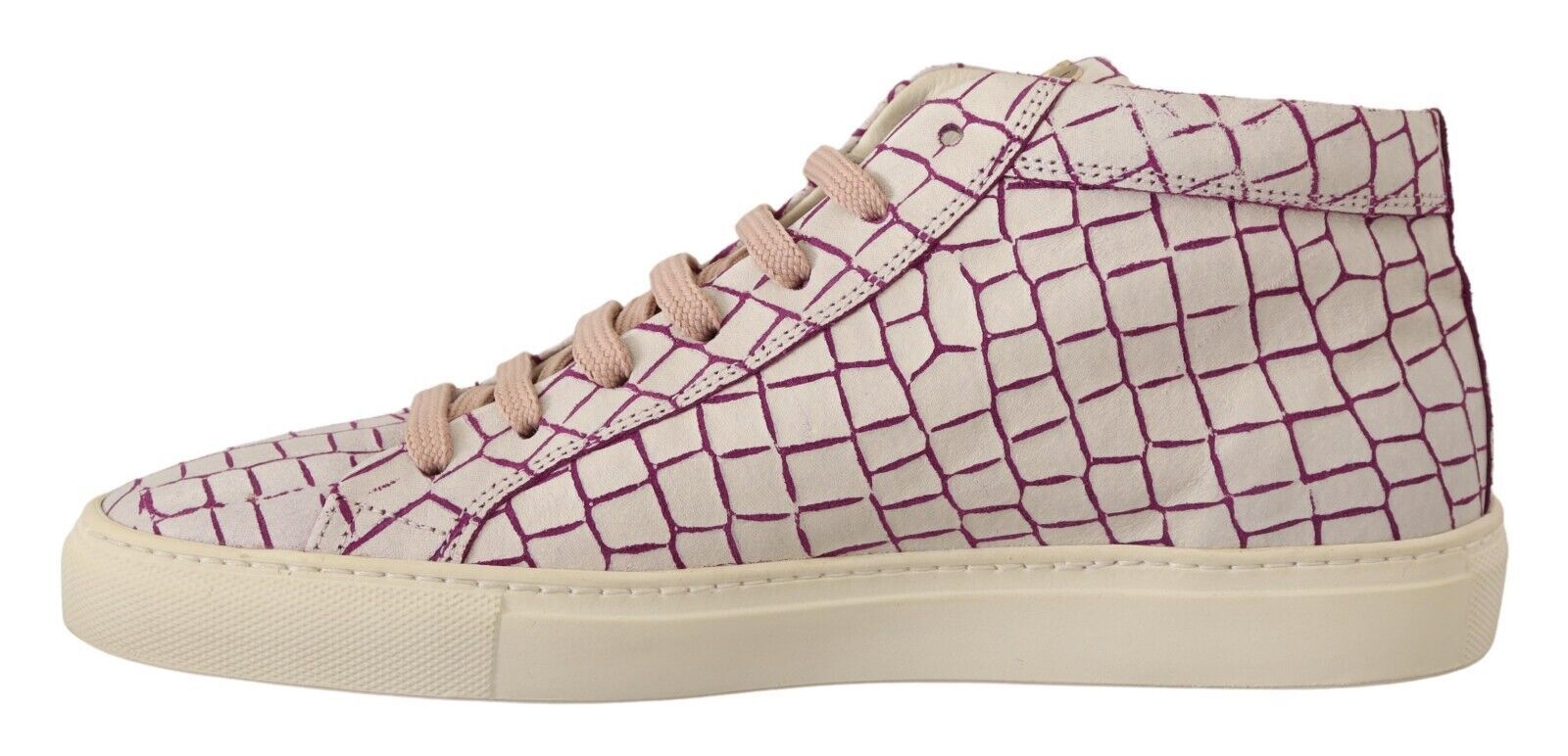 Sneakers in pelle bianca e bordeaux chic a taglio medio