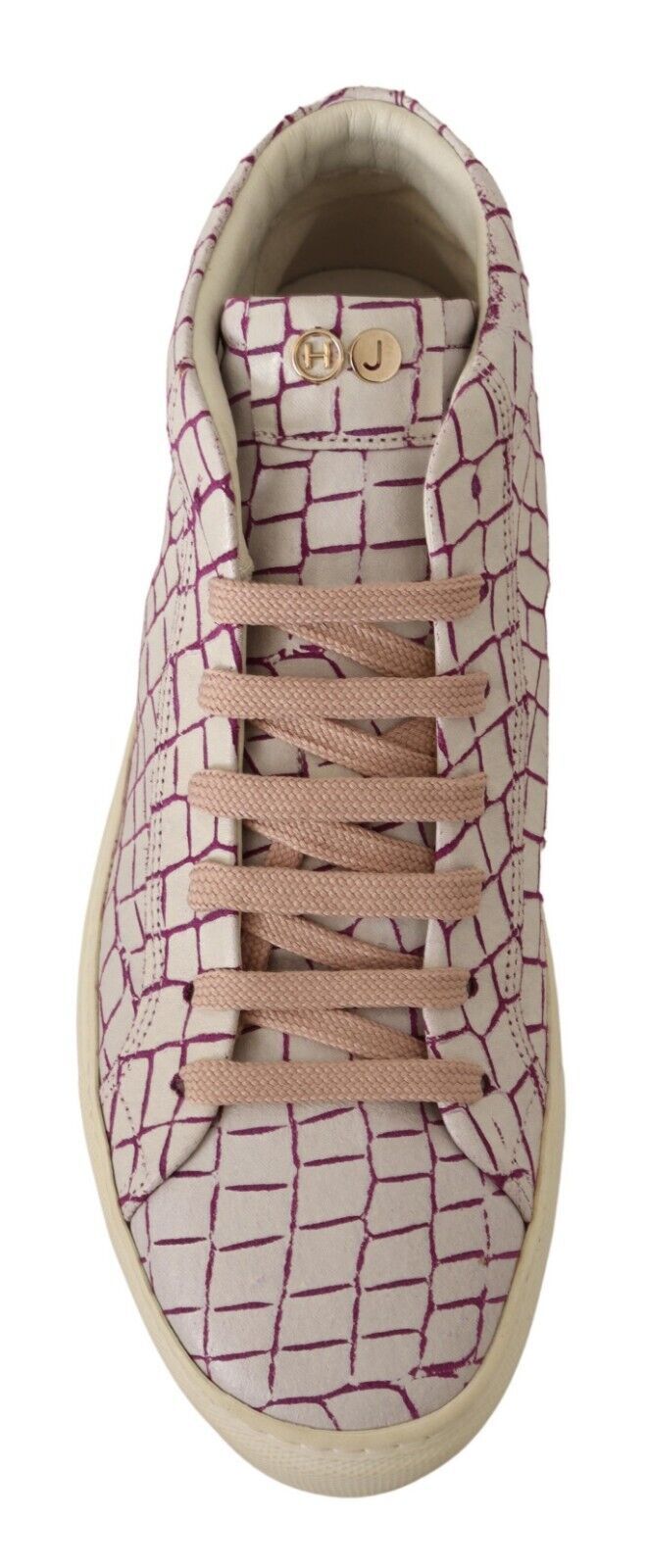 Sneakers in pelle bianca e bordeaux chic a taglio medio