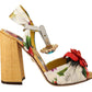 Multicolor Crystal Embellished Heel Sandals