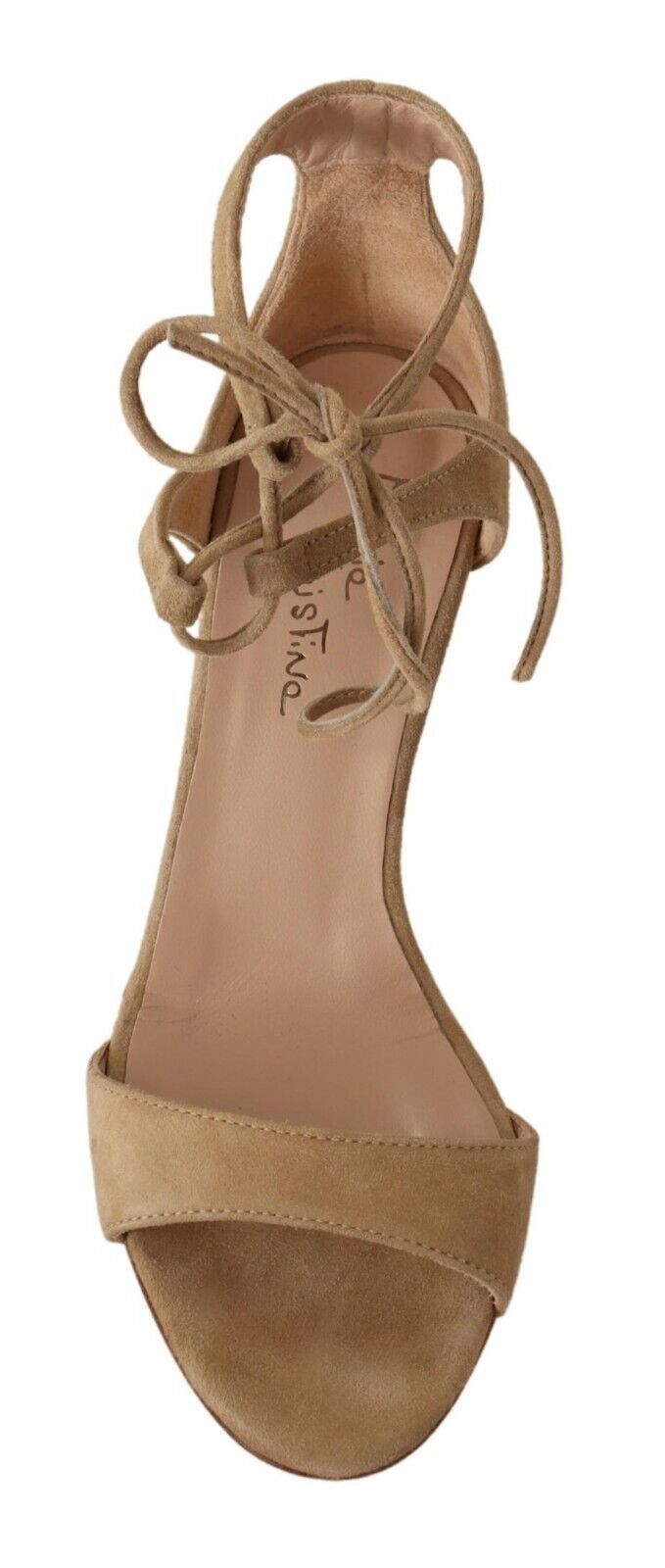 Elegante beige Wildleder-Pumps mit Knöchelriemen
