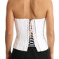 Elegante corsetto bianco senza spalline