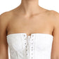 Elegante corsetto bianco senza spalline