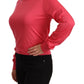 Eleganter rosa Seidenpullover mit Rundhalsausschnitt