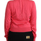 Eleganter rosa Seidenpullover mit Rundhalsausschnitt