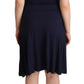 Navy Blue Cotton Midi Halter Dress