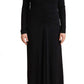 Elegant Black Nylon Stretch Maxi Dress