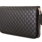 Elegant Black Leather Zip-Around Wallet