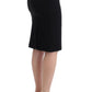 Chic Black Pencil Skirt Knee Length with Side Zip