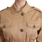 Chic Beige Button Down Coat with Embellishments