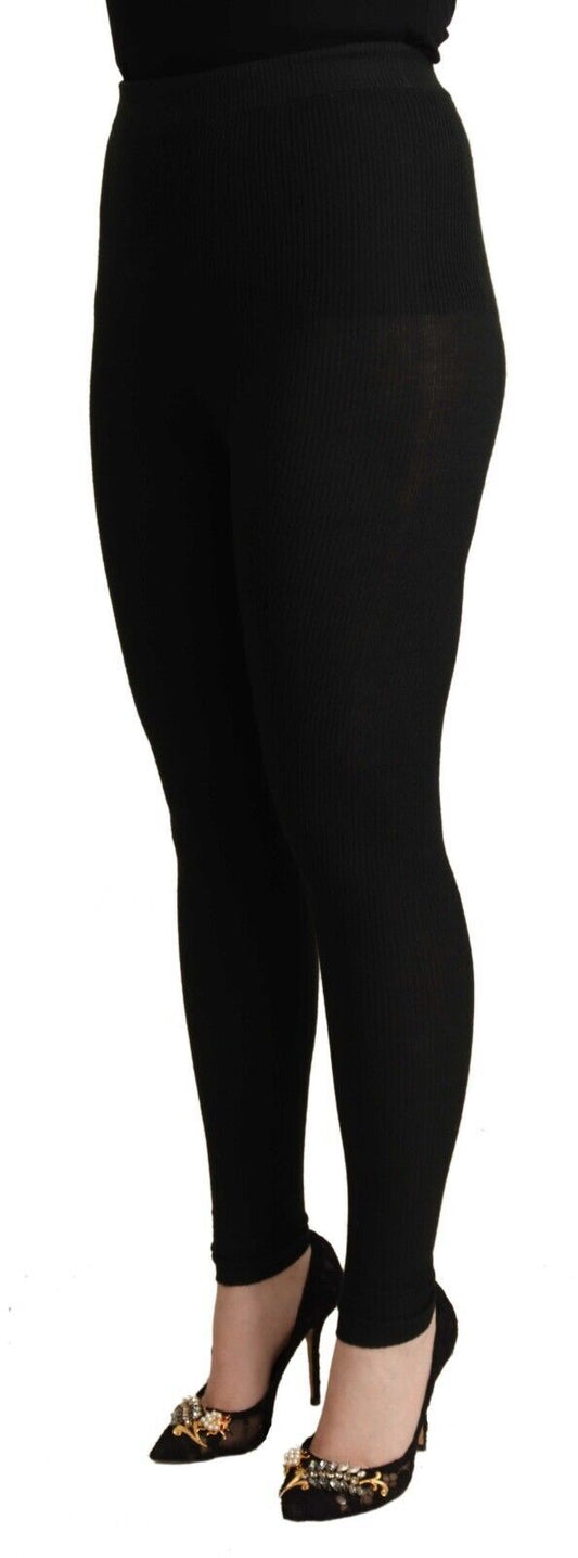 Eleganti pantaloni a vita alta in cashmere e seta