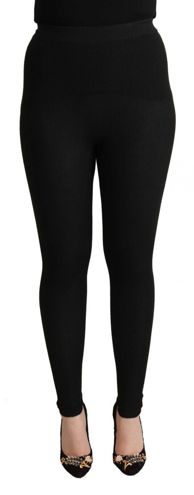 Eleganti pantaloni a vita alta in cashmere e seta