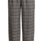 Eleganti pantaloni dritti a vita alta in grigio