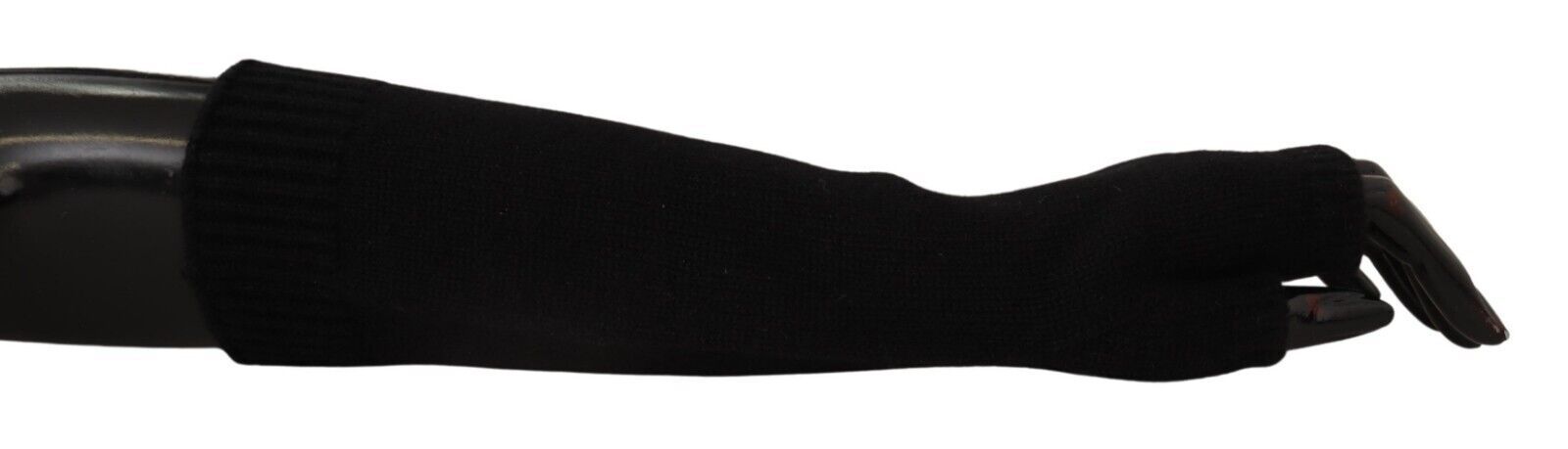 Elegante schwarze fingerlose Kaschmirhandschuhe