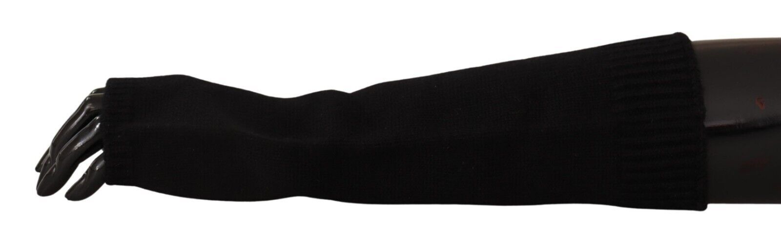 Elegante schwarze fingerlose Kaschmirhandschuhe