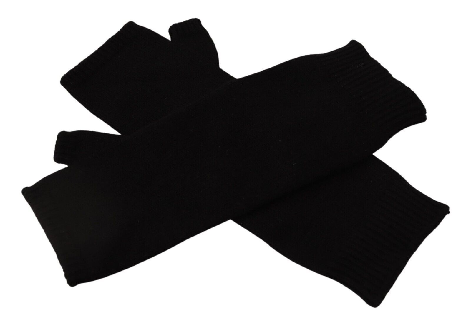 Elegante schwarze fingerlose Kaschmirhandschuhe
