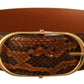 Elegant Python Skin Leather Belt